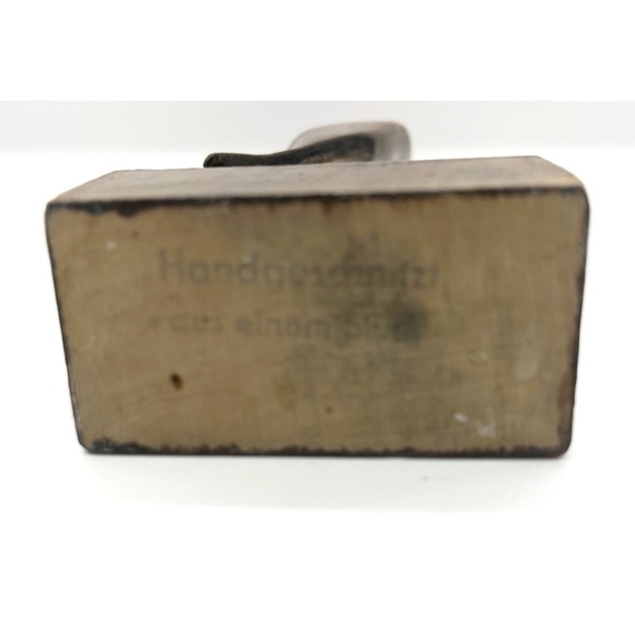 Vintage German Wooden Crane Figurine Mid-Century Modern Carved From One Piece - Picture 4 of 6